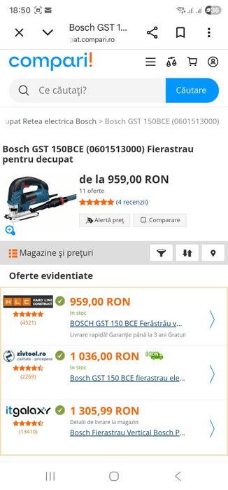 Fierăstrău pendular Bosch GST 150 BCE