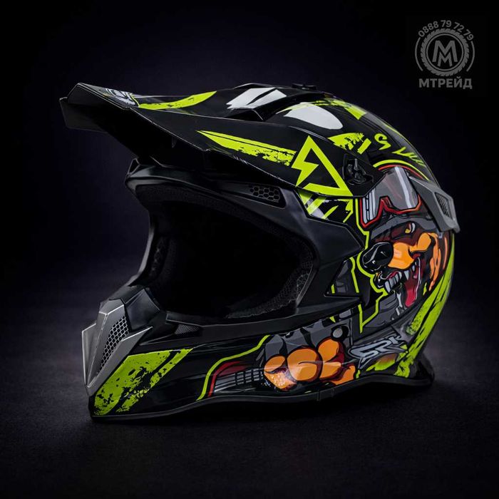 Кросова каска SPARK, Full Face, DOT Сертификат, Размер: S; M; L; XL