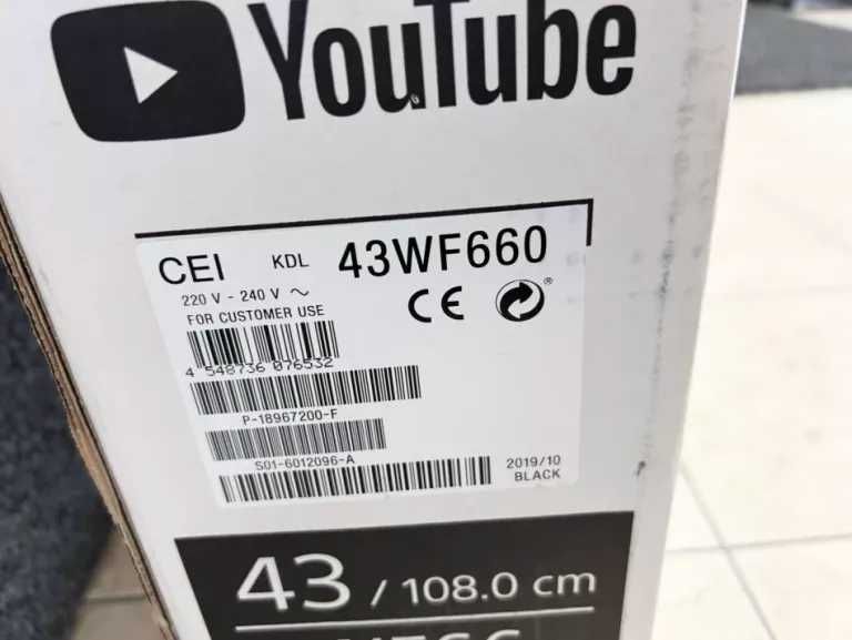 TV LED - Sony BRAVIA 108 cm - Smart - Youtube Netflix - Garantie