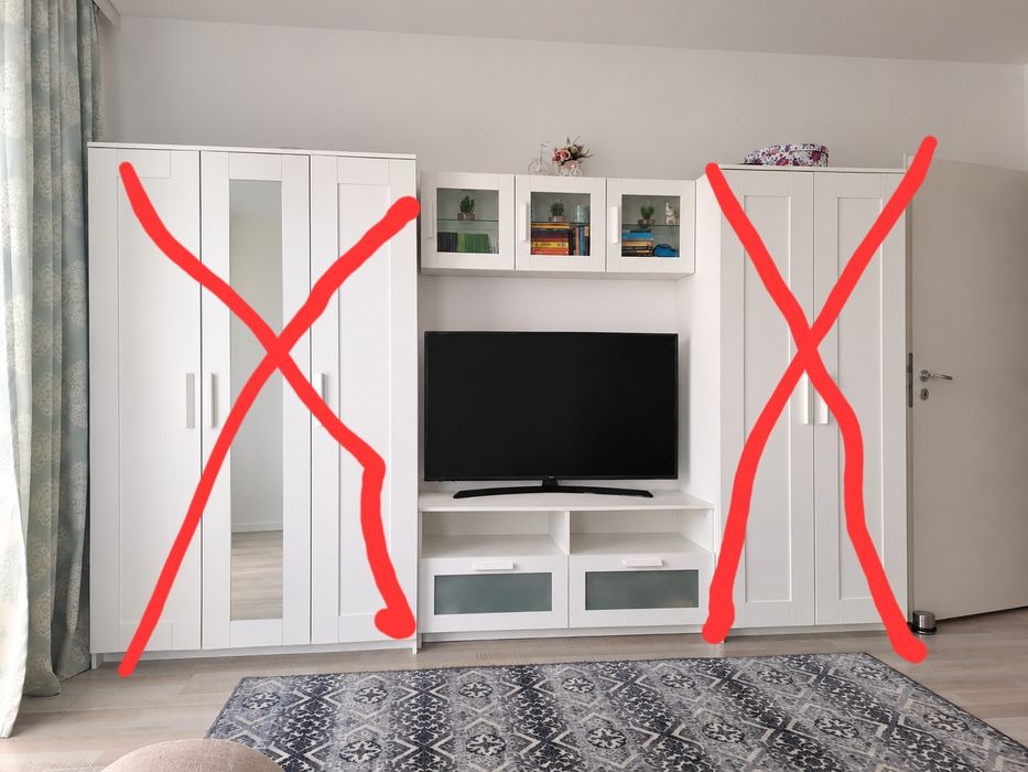 Mobila Ikea alba comoda tv,cuburi