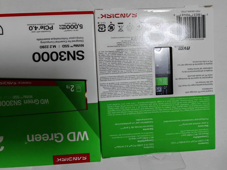 Vând SSD Western Digital Green SN3000 NVMe SSD, 2T