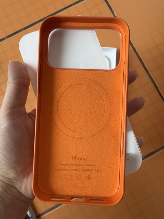 iPhone 17 Pro Max  Leather Orange Case