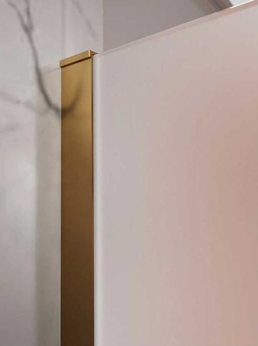 Paravan de duș Walk-In 90x200 cm, sticlă mată 8mm, profil auriu mat