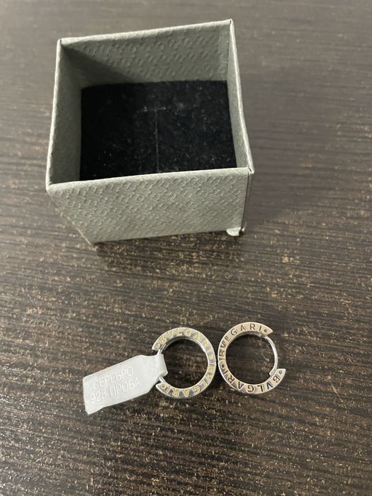 Серебряные сережки Bvlgari