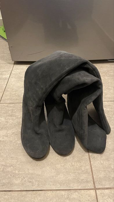 Vand cizme lungi cu toc din piele intoarsă 38,5-39