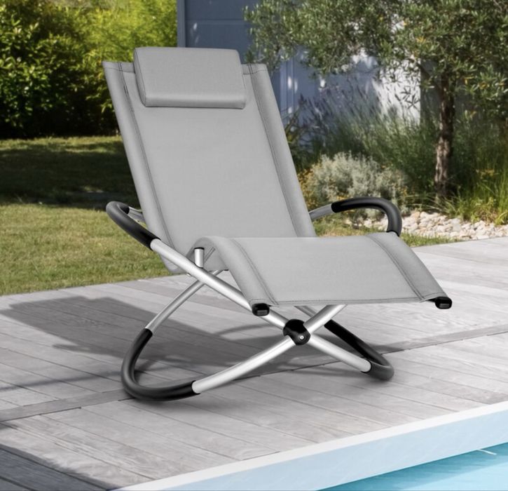 tillvex® Градински шезлонг Сив