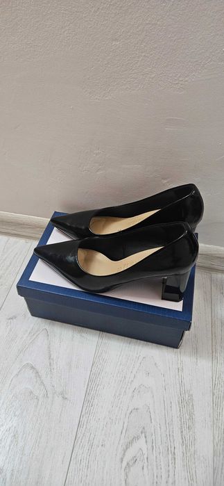 Pantofi dama din piele naturalacu toc