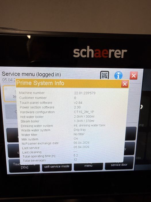 Schaerer Coffee Prime fresh Milk,2xrasnita,1xinstant