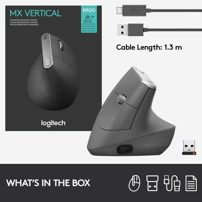 Logitech MX Vertical Ergonomic безжична ергономична мишка
