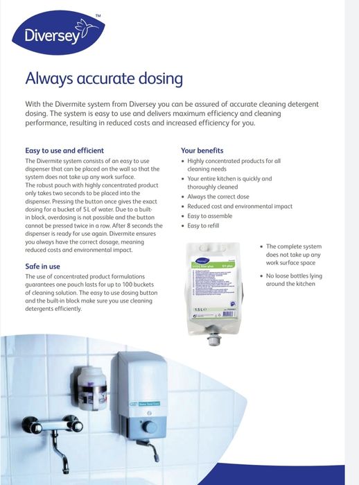 Dispenser sapun dozator detergent profesional Suma Divermite Plus 1.5L