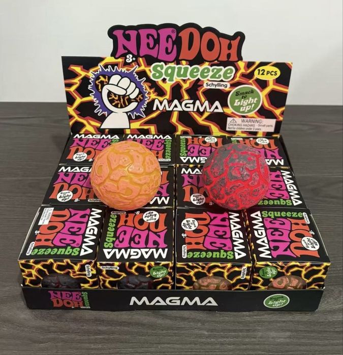 NeeDoh Светеща стискаща топка метеор Squeeze Magma Meteor Nee Doh