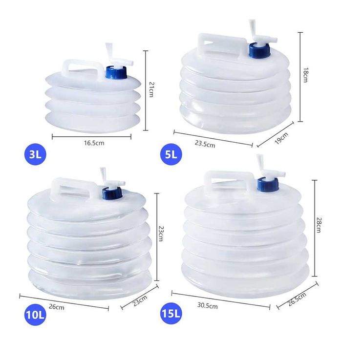 Сгъваема туба за вода 10 литра PVC