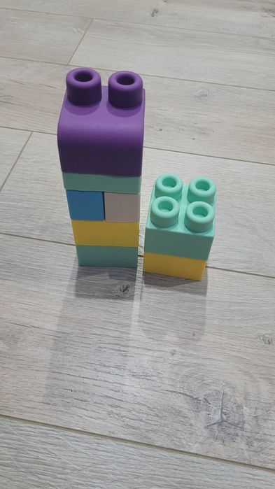 Set cuburi construcție moi (80 piese) – tip LEGO, pentru copii