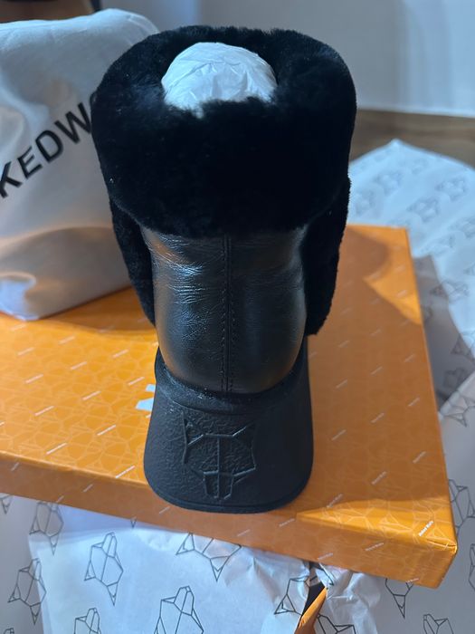 Ghete noi negre NAKED WOLFE din piele naturala, marimea 37