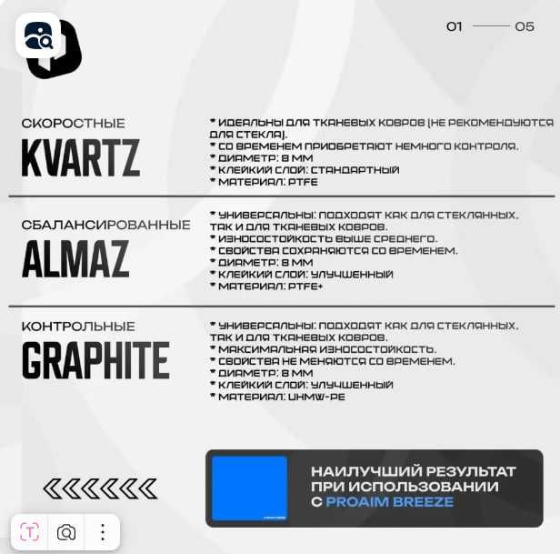 Глайды для мыши Универсальные ProAim Almaz