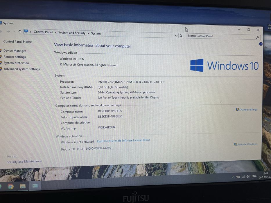 Лаптоп Fujitsu Lifebook S752