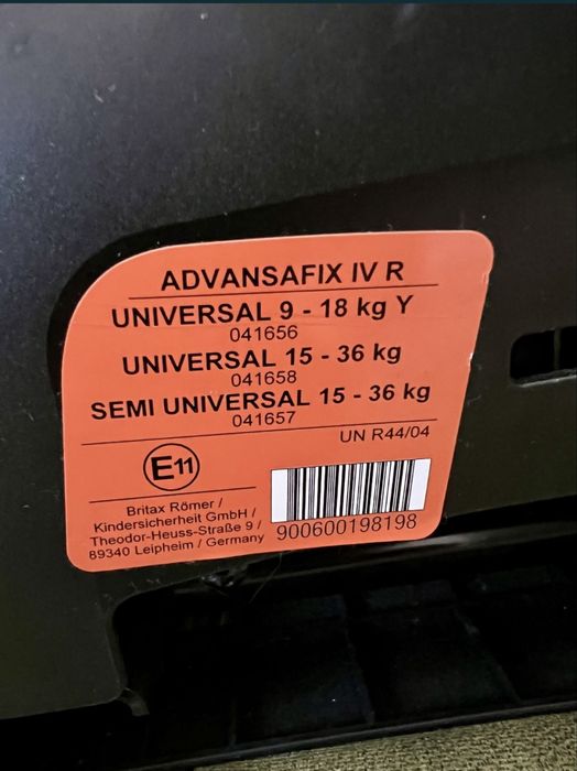 Britax Romer Advansafix IV R, Isofix, 9-36 kg, culoare Air Black