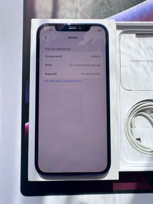 iPhone 12 Blue Ca Nou / 128 Gb / Full box / 100% stare sanatate baterie