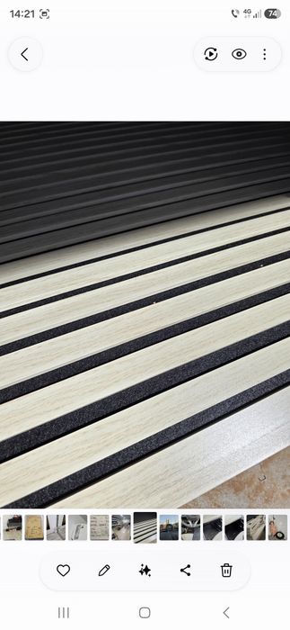 Panou Riflaj acustic MDF  Alb fistic 100x 275x 1cm