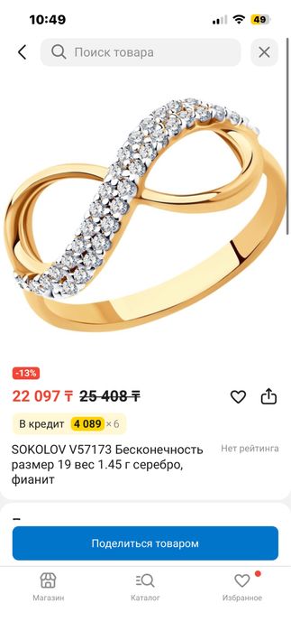 Золотое кольцо не ношенные