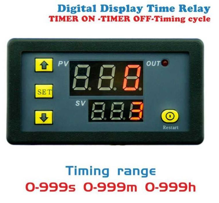 Releu timp timer temporizator regabil ciclic centrala peleti 12 / 220V