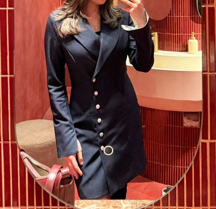 Платье короткое синее