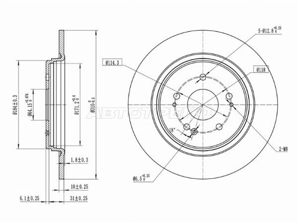 Диск тормозной Honda Cr-v