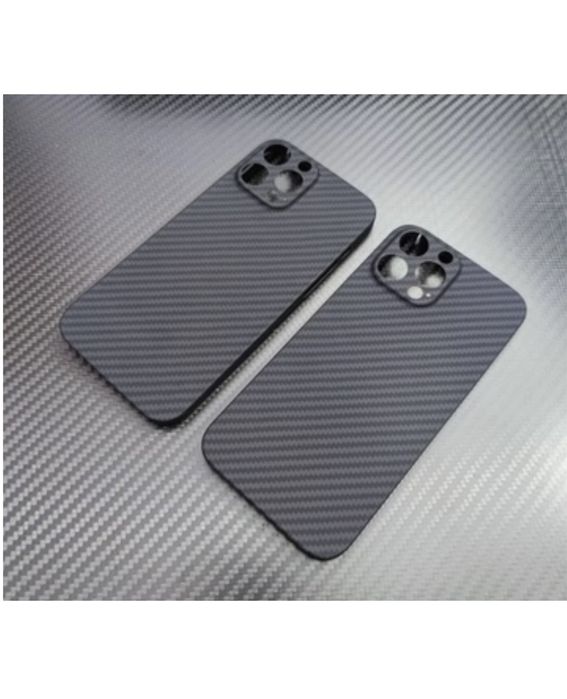 Iphone 14/15/16 PRO MAX PLUS Husa Subtire Material Kevlar 0,15mm Neagr