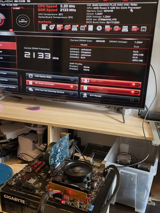 Kit Ryzen 5 1600 Msi b450 gaming plus am4