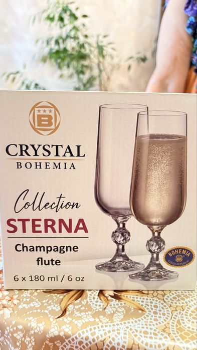 Sterna Чаши за шампанско Bohemia Crystalite 180 мл