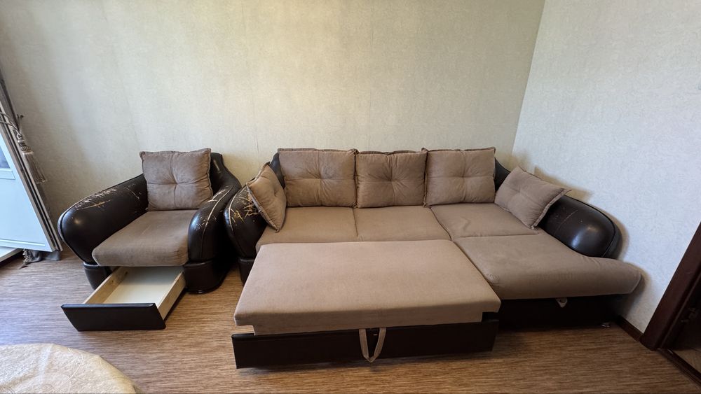 Диван и кресло, раскладной комплект