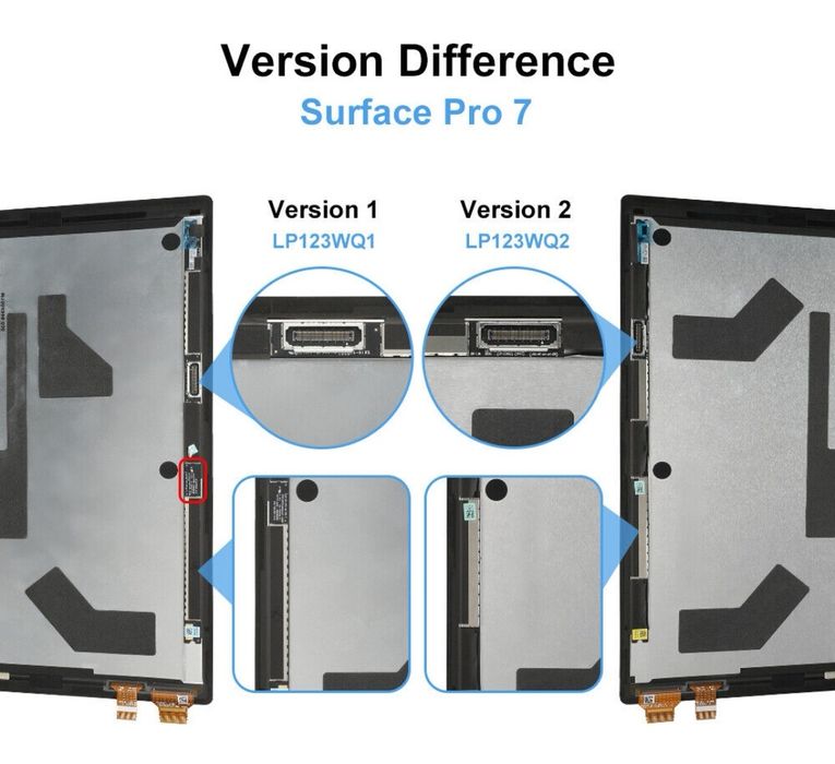 Дисплей За Microsoft Surface Pro 7 1866 LP123WQ2 LCD дисплей + сензоре