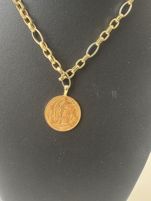 Златен ланец 14к с монета висок карат 21.65к