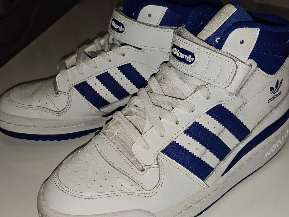 Кроссовки adidas синие mid forum