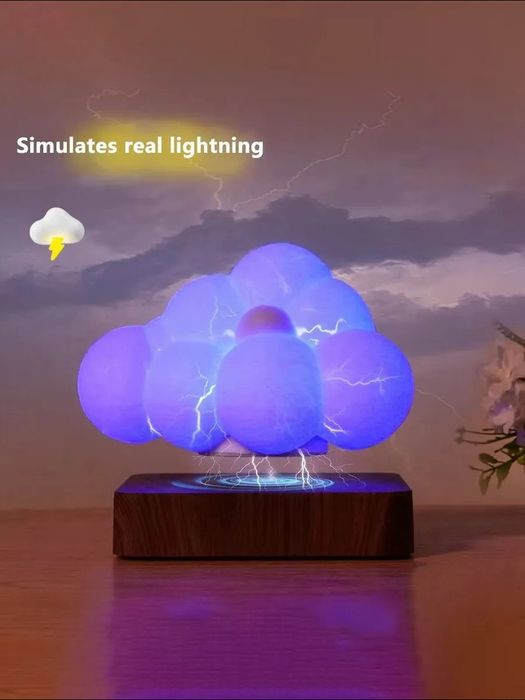 Левитирующая парящий и вращающийся облачко с подсветкой