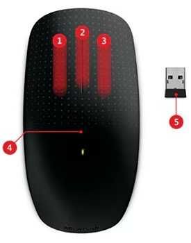 Mouse Microsoft Touch + receiver wireless