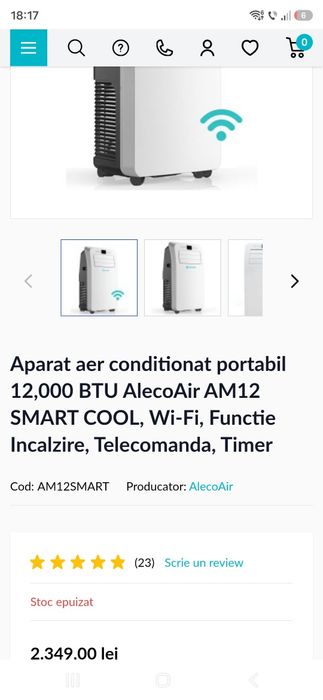 Aer condiționat portabil air 12000BTU AlecoAir