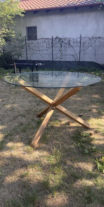 Masa Sticla Stejar