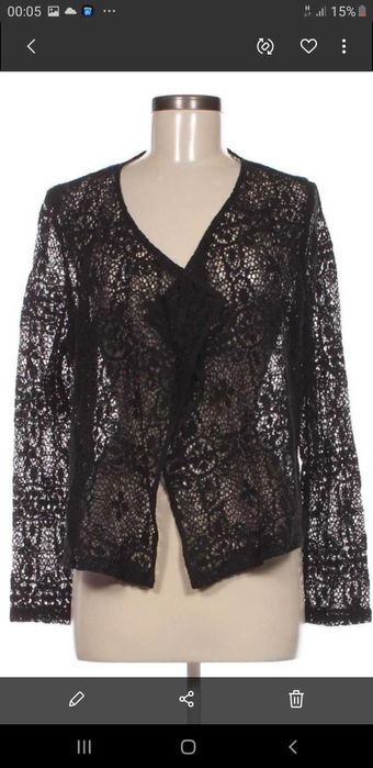 Cardigan dantelat negru