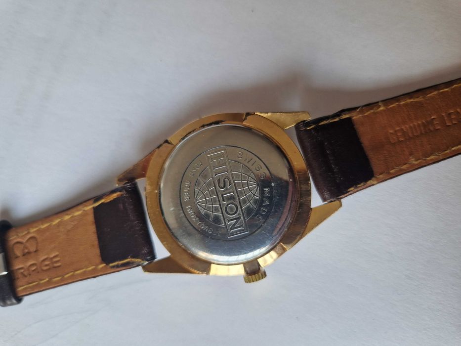 HISLON 2000, cal Felsa 4010, case 36mm, Au 10, SWISS MADE - златни обемни букви! ТОП!