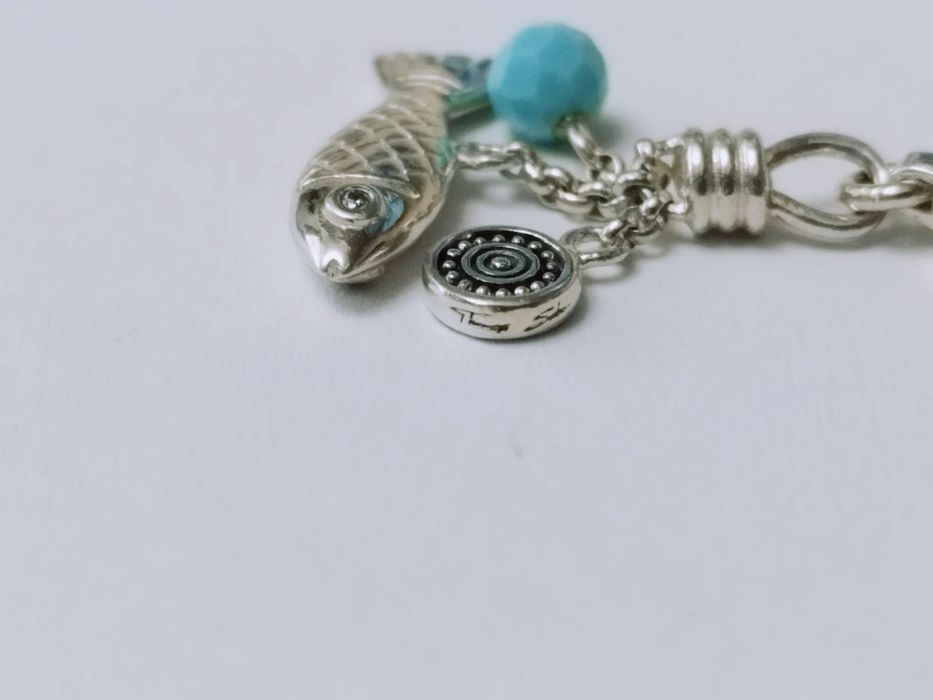 Vechi pandantiv charm Thomas Sabo, Ethno Fish Charm - 1325-646-17, din argint de 925, cu pandantiv pește