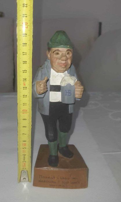 Statuetă veche din lemn sculptată manual Jaschke Pretzl - Autentică