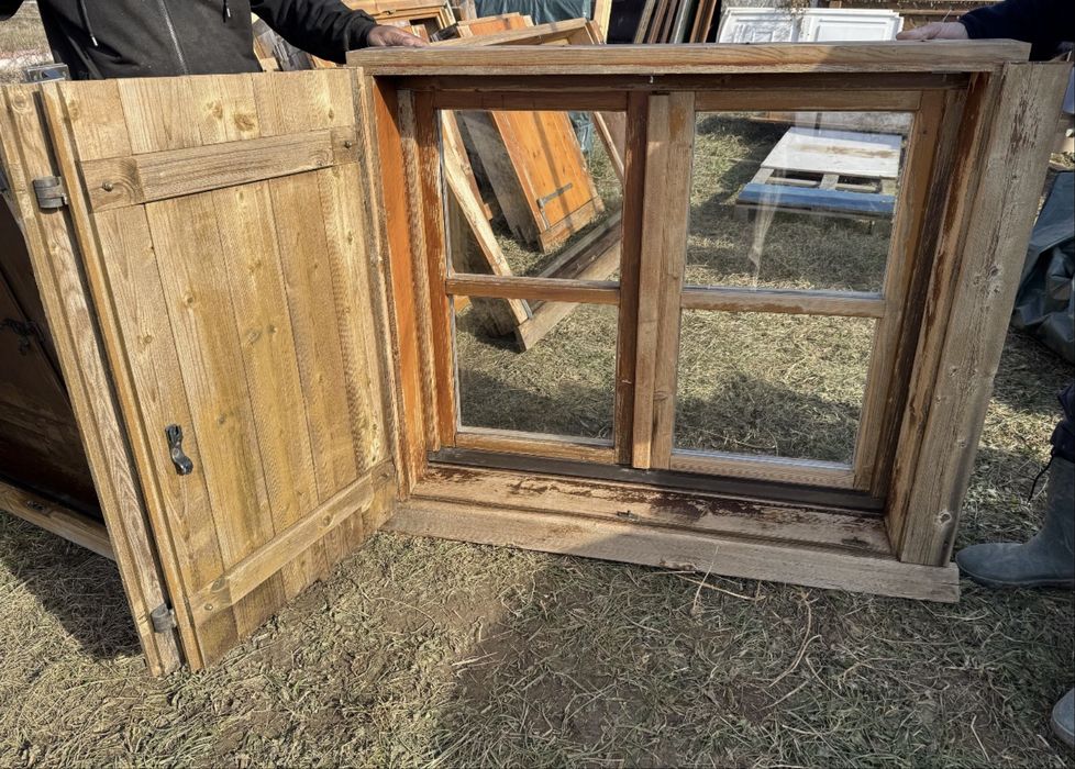 SET FERESTRE LEMN obloane cabana rustic geam termopan H 104 x L 119 Germania