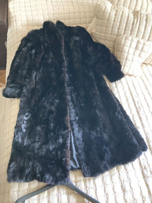 Палто от норки, черно