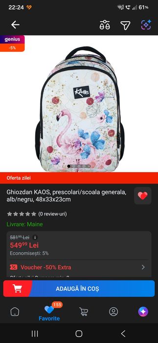 Ghiozdan Kaos ca nou