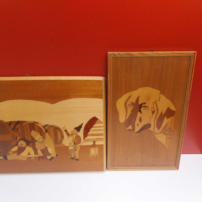 НАЙ ДОБРАТА ОФЕРТА Стари картини ,инкрустация ,дърво "Intarsien Bild"