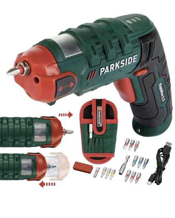 Surubelnita fara fir cu acumulator si incarcator inclus PARKSIDE® 4V „Rapidfire 2.2” cu capete interschimbabile incluse
