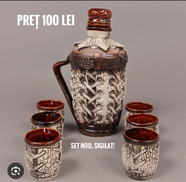 Set tuica - sticla si pahare - NOU