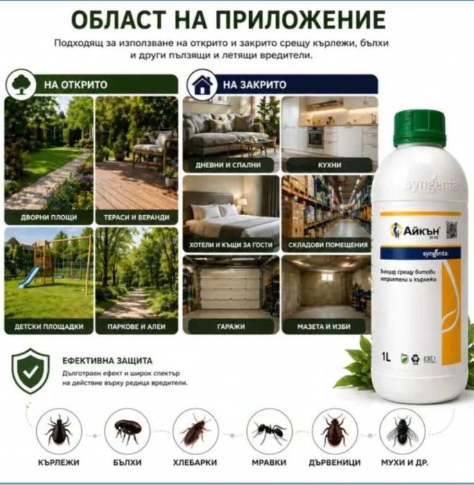 Айкън 10 КС 1 л инсектицид срещу летящи и пълзящи насекоми