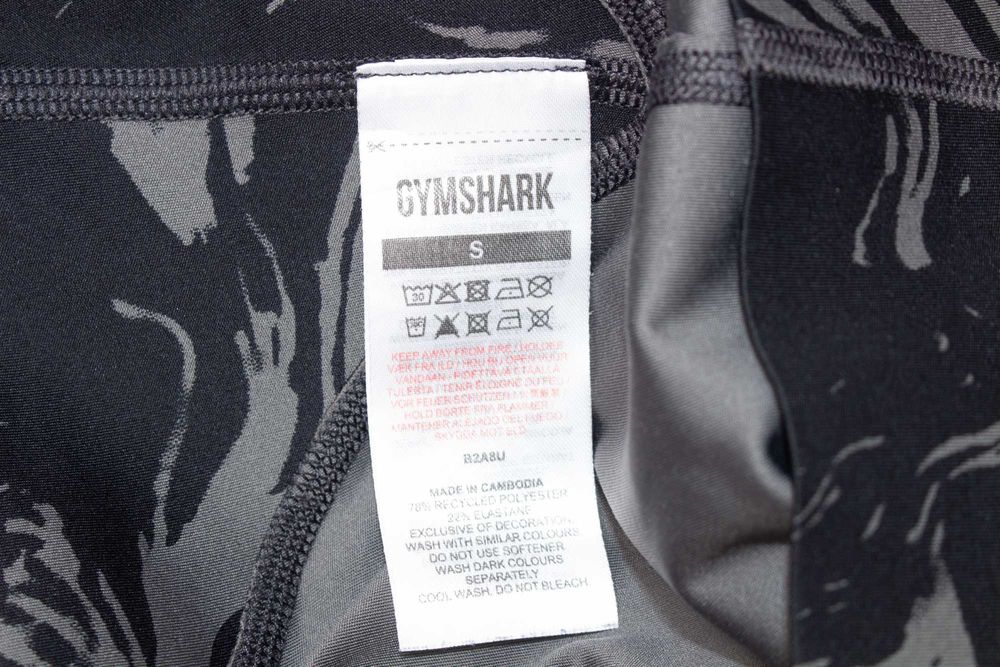 Gymshark дамски къс клин за фитнес висока талия шарен S